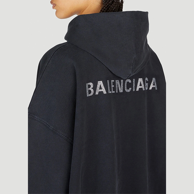 9a+ quality balenciaga rhinestone logo hoodie